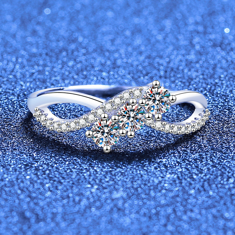 [Azure Tears]INTERTWINING LOVE MOISSANITE RING