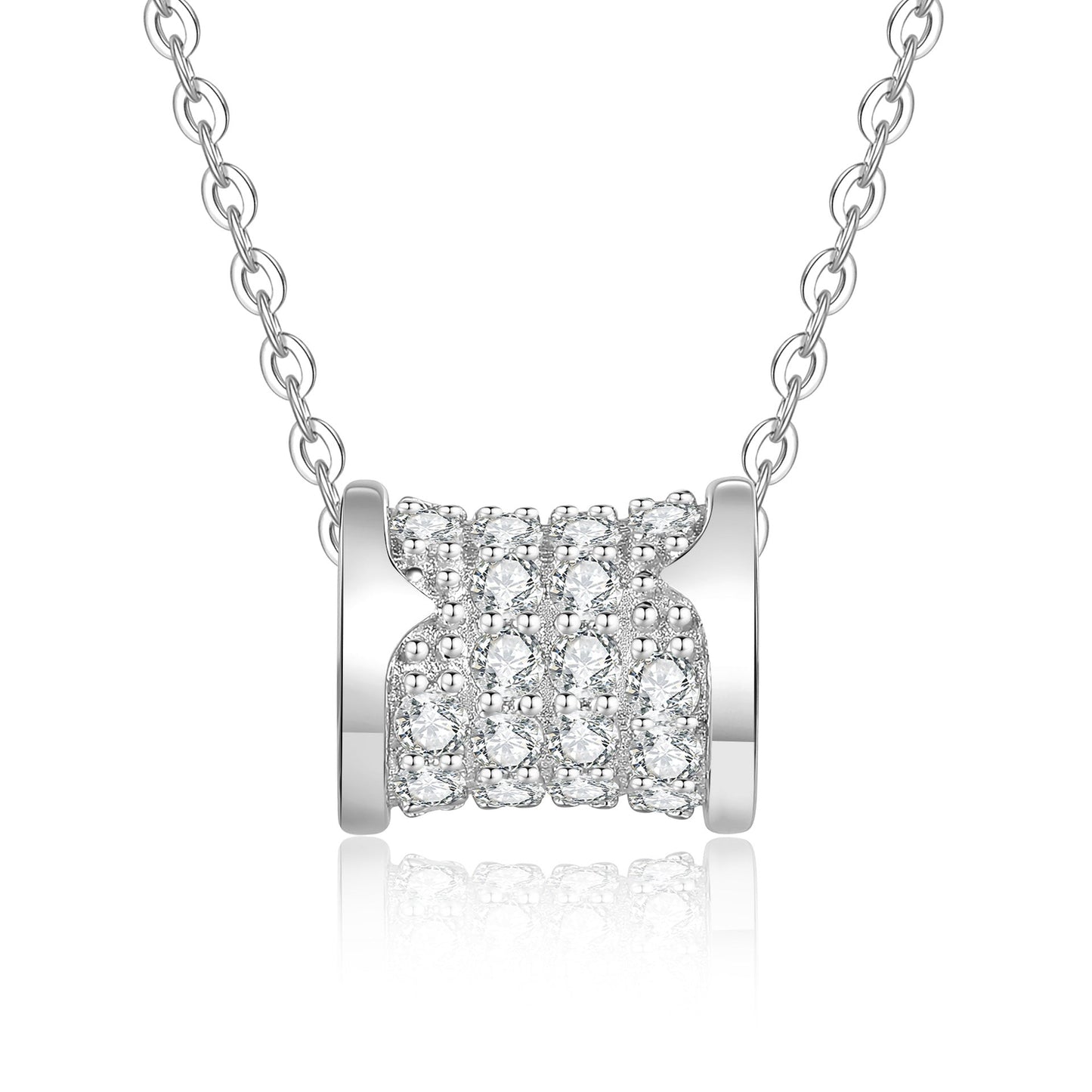 [Azure Tears]FULL-PAVE "HOURGLASS" MOISSANITE NECKLACE