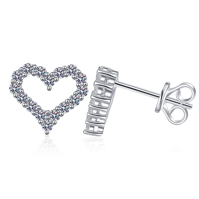 [Azure Tears]SPARKLING HEART-SHAPED MOISSANITE STUD EARRINGS