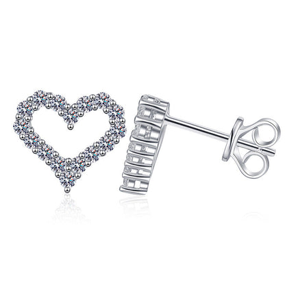 [Azure Tears]SPARKLING HEART-SHAPED MOISSANITE STUD EARRINGS