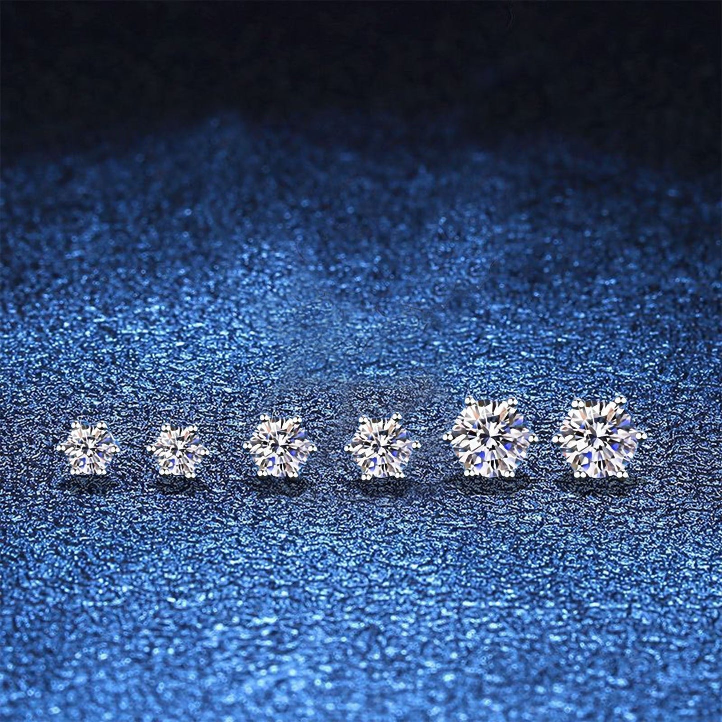 [Azure Tears]SIX-PRONG MOISSANITE EARRINGS