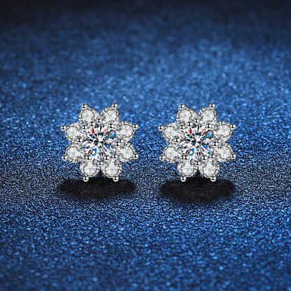 [Azure Tears]RADIANT SUNFLOWER MOISSANITE STUD EARRINGS