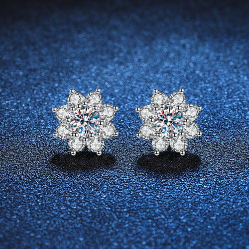 [Azure Tears]RADIANT SUNFLOWER MOISSANITE STUD EARRINGS
