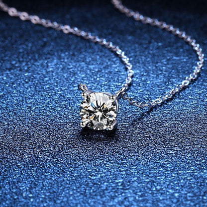 [Azure Tears]CLASSIC FOUR-PRONG SOLITAIRE MOISSANITE NECKLACE