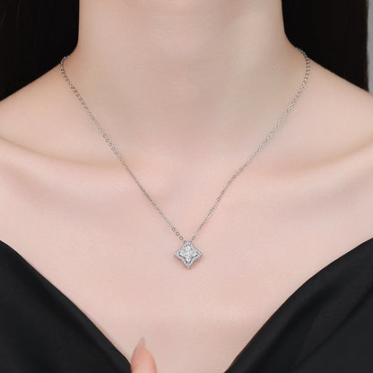 [Azure Tears]STAR-CLOVER MOISSANITE NECKLACE