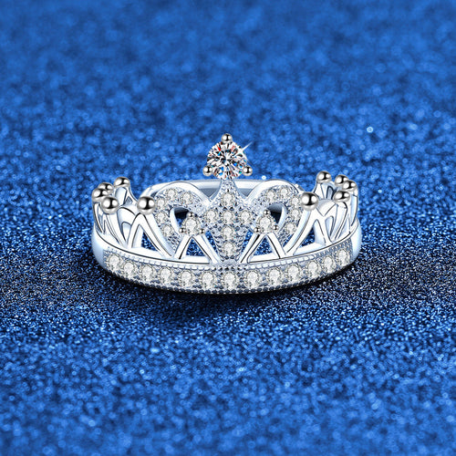 [Azure Tears]DREAMY CROWN MOISSANITE RING - 1.2CT ELEGANT PRINCESS STYLE