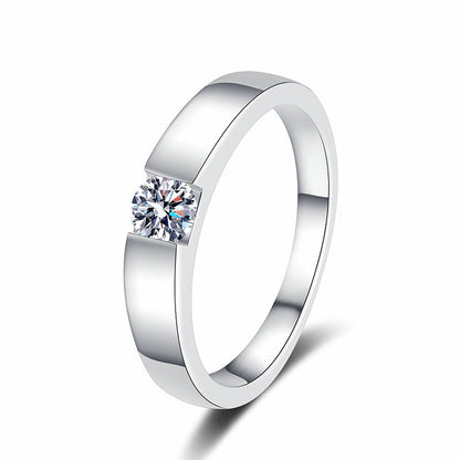 [Azure Tears]SLEEK MINIMALIST COUPLE'S MOISSANITE RING