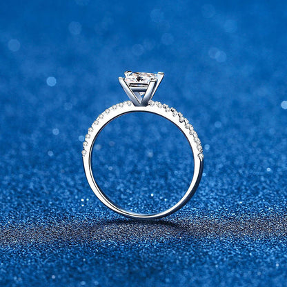 [Azure Tears]ELEGANT PRINCESS CUT MOISSANITE ENGAGEMENT RING
