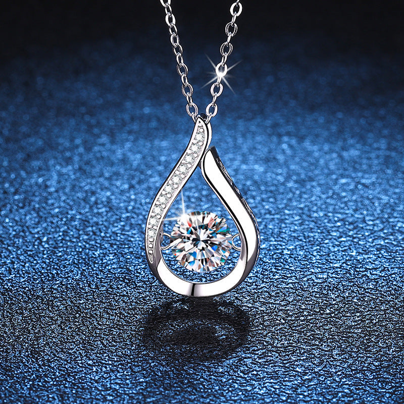[Azure Tears]DANCING WATER DROP MOISSANITE NECKLACE