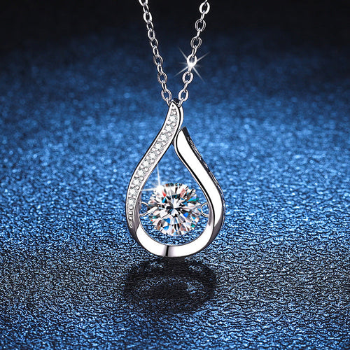 [Azure Tears]DANCING WATER DROP MOISSANITE NECKLACE