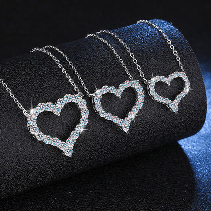 [Azure Tears]ROMANTIC HEART MOISSANITE PENDANT NECKLACE