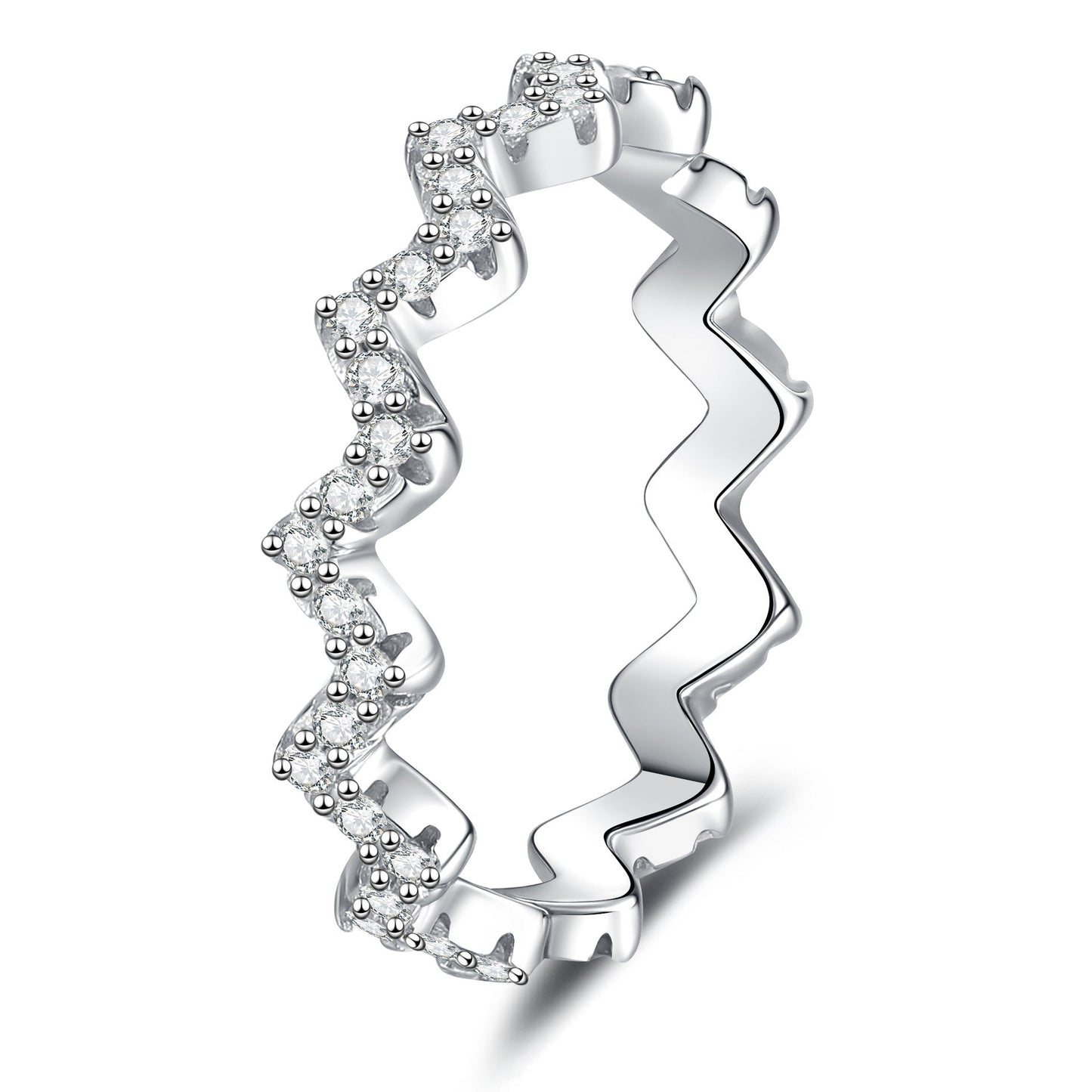 [Azure Tears]CHIC WAVY MOISSANITE ETERNITY RING