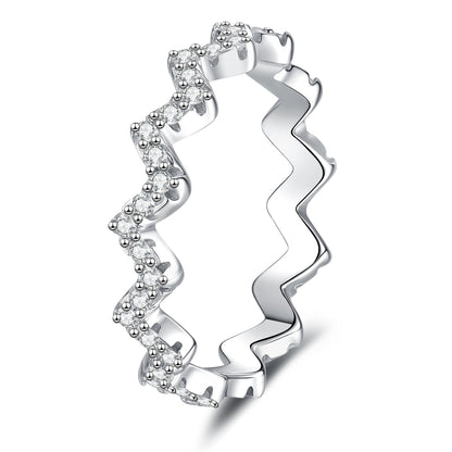 [Azure Tears]CHIC WAVY MOISSANITE ETERNITY RING
