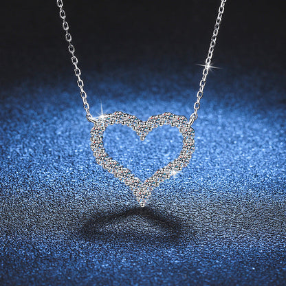 [Azure Tears]ROMANTIC HEART MOISSANITE PENDANT NECKLACE
