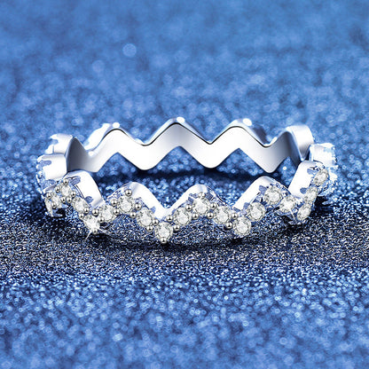 [Azure Tears]CHIC WAVY MOISSANITE ETERNITY RING