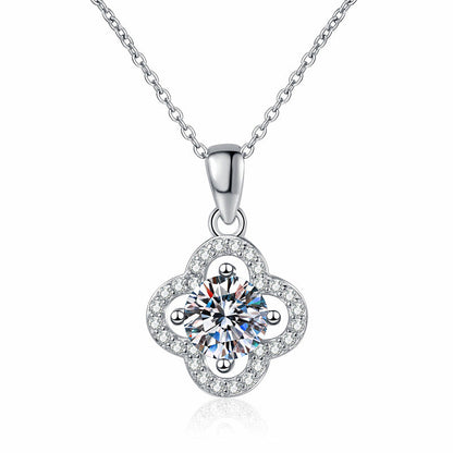 [Azure Tears]CLASSIC CLOVER MOISSANITE PENDANT NECKLACE