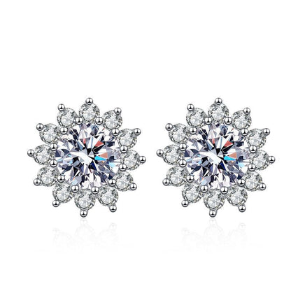 [Azure Tears]BLOOMING SUNFLOWER MOISSANITE STUD EARRINGS