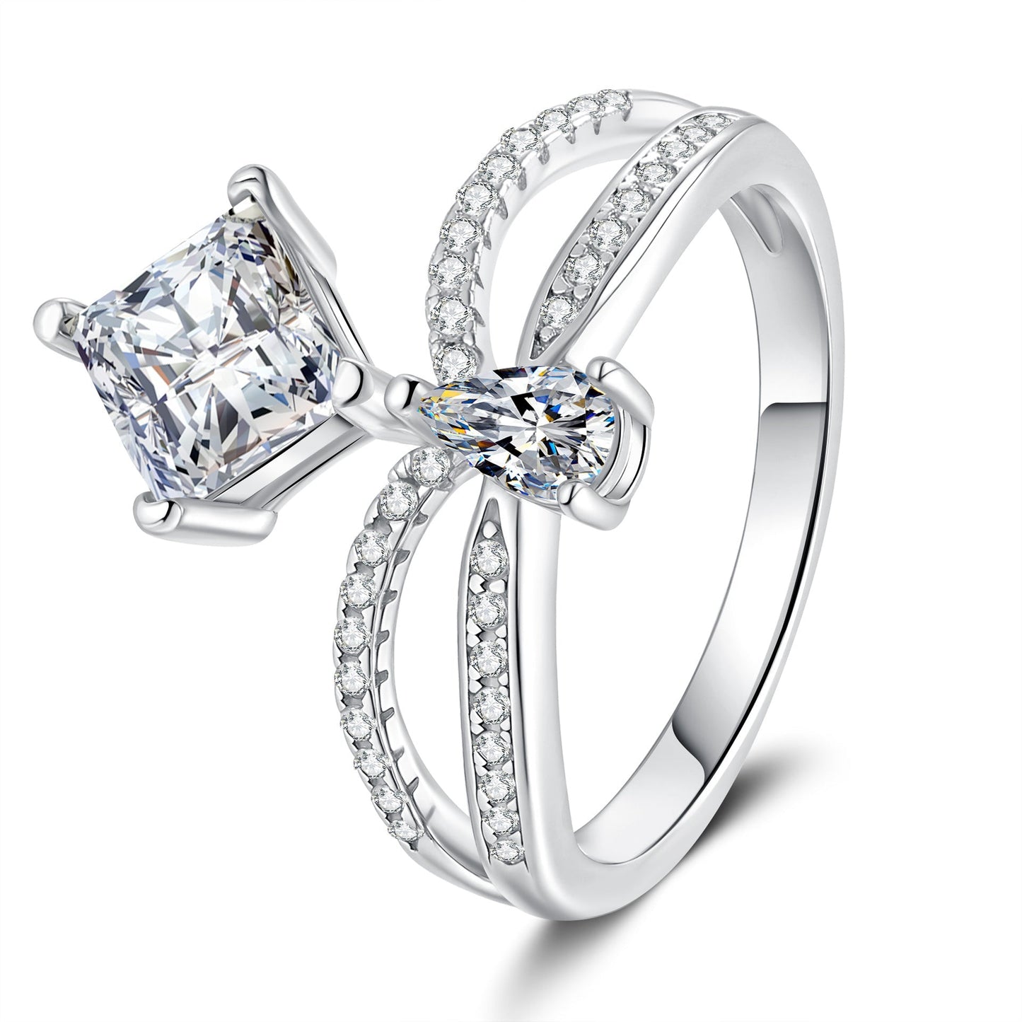 [Azure Tears]ELEGANT DOUBLE-TWISTED MOISSANITE RING