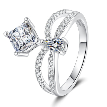 [Azure Tears]ELEGANT DOUBLE-TWISTED MOISSANITE RING