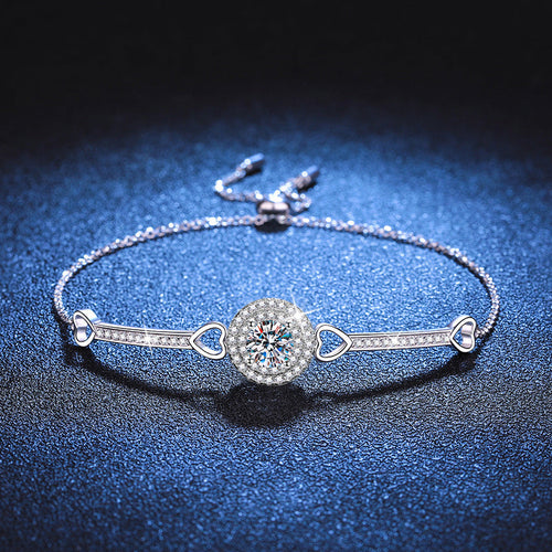 [Azure Tears]INTERLOCKING HEART & CIRCLE MOISSANITE BRACELET