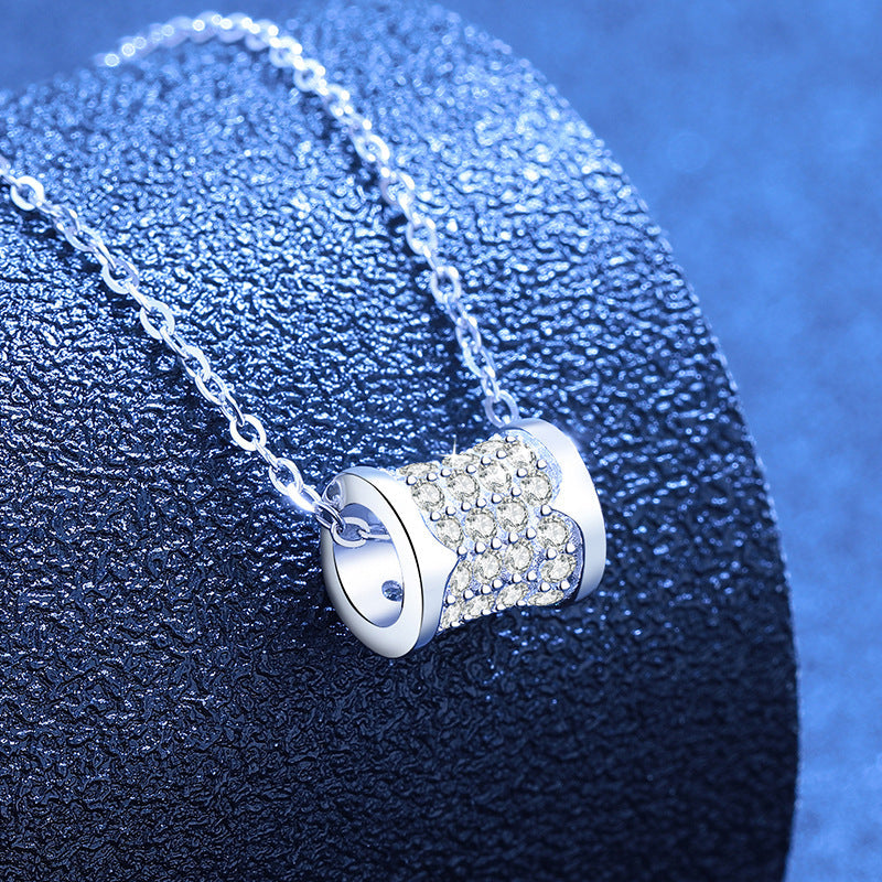 [Azure Tears]FULL-PAVE "HOURGLASS" MOISSANITE NECKLACE