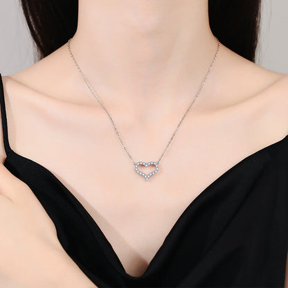 [Azure Tears]ROMANTIC HEART MOISSANITE PENDANT NECKLACE