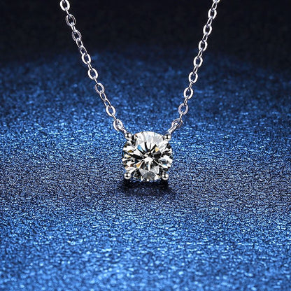 [Azure Tears]CLASSIC FOUR-PRONG SOLITAIRE MOISSANITE NECKLACE
