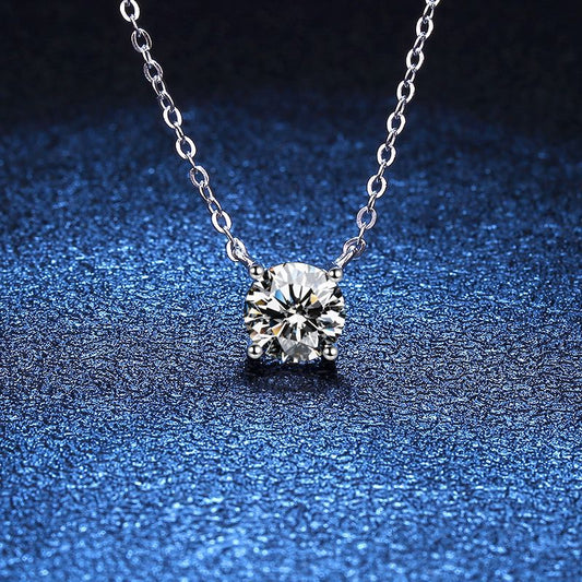 [Azure Tears]CLASSIC FOUR-PRONG SOLITAIRE MOISSANITE NECKLACE