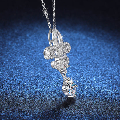 [Azure Tears]ROYAL FLEUR-DE-LIS MOISSANITE PENDANT NECKLACE