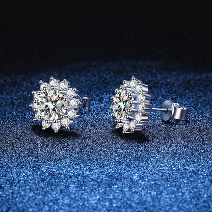 [Azure Tears]BLOOMING SUNFLOWER MOISSANITE STUD EARRINGS