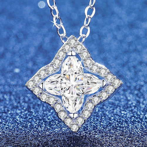 [Azure Tears]STAR-CLOVER MOISSANITE NECKLACE