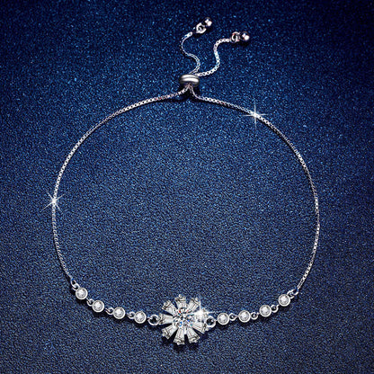 [Azure Tears]RADIANT ICY CRYSTAL SUNFLOWER MOISSANITE BRACELET