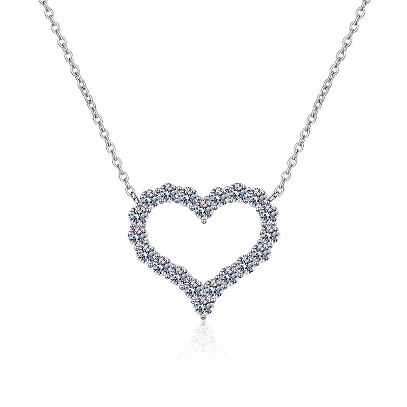 [Azure Tears]ROMANTIC HEART MOISSANITE PENDANT NECKLACE