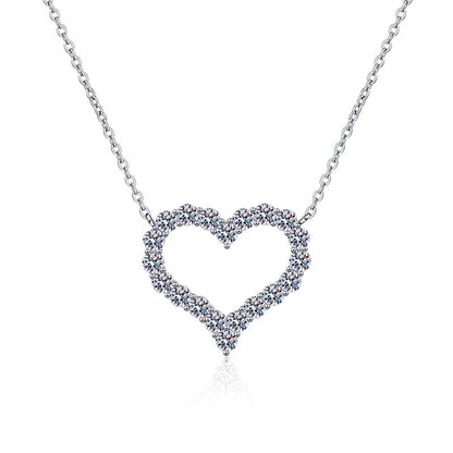 [Azure Tears]ROMANTIC HEART MOISSANITE PENDANT NECKLACE