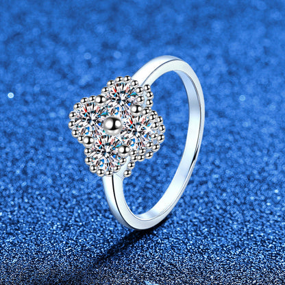 [Azure Tears]ELEGANT FOUR-LEAF CLOVER MOISSANITE RING