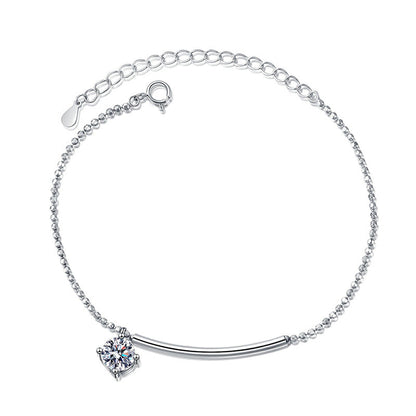 [Azure Tears]ELEGANT HALF-MOON CURVE MOISSANITE BRACELET