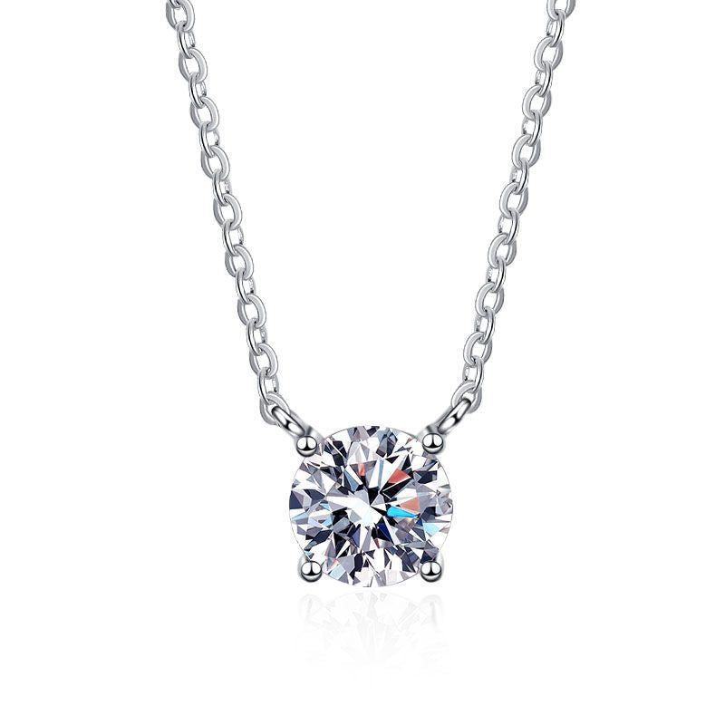 [Azure Tears]CLASSIC FOUR-PRONG SOLITAIRE MOISSANITE NECKLACE