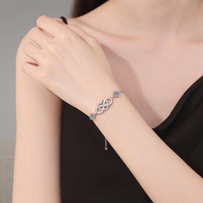 [Azure Tears]DOUBLE-STONE "LOVE LINK" MOISSANITE BRACELET