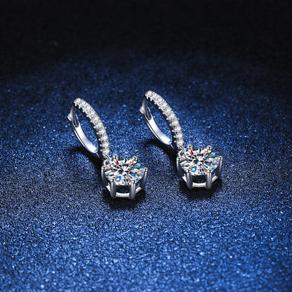 [Azure Tears]CLASSIC 6-PRONG MOISSANITE DROP EARRINGS