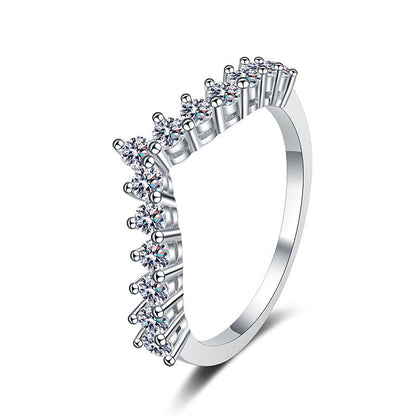 [Azure Tears]ELEGANT V-SHAPED CHEVRON MOISSANITE RING