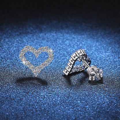 [Azure Tears]SPARKLING HEART-SHAPED MOISSANITE STUD EARRINGS