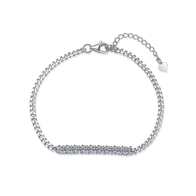 [Azure Tears]SMILING CURVE MOISSANITE BRACELET