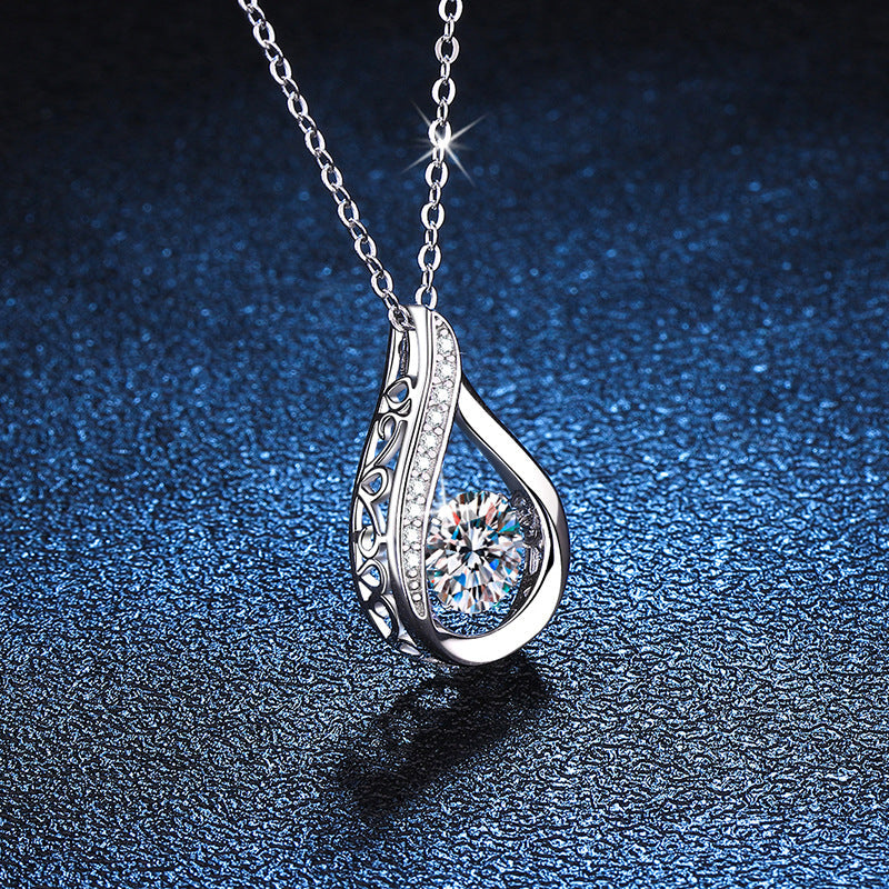[Azure Tears]DANCING WATER DROP MOISSANITE NECKLACE