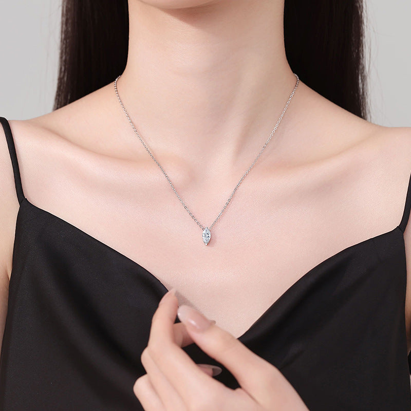[Azure Tears]SOPHISTICATED MARQUISE-CUT MOISSANITE PENDANT NECKLACE