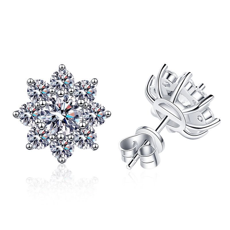 [Azure Tears]RADIANT SUNFLOWER MOISSANITE STUD EARRINGS