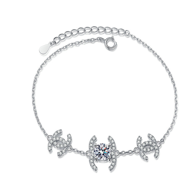 [Azure Tears]CLASSIC INTERLOCKING MOISSANITE BRACELET