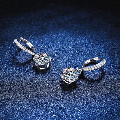 [Azure Tears]CLASSIC 6-PRONG MOISSANITE DROP EARRINGS