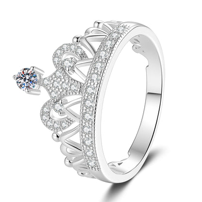 [Azure Tears]DREAMY CROWN MOISSANITE RING - 1.2CT ELEGANT PRINCESS STYLE