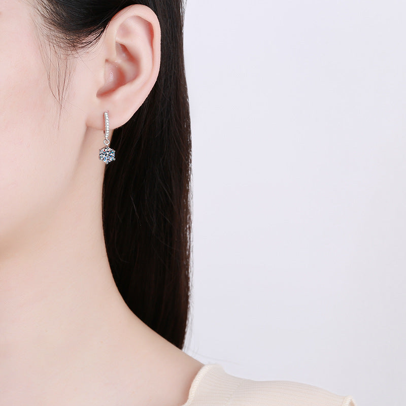 [Azure Tears]CLASSIC 6-PRONG MOISSANITE DROP EARRINGS