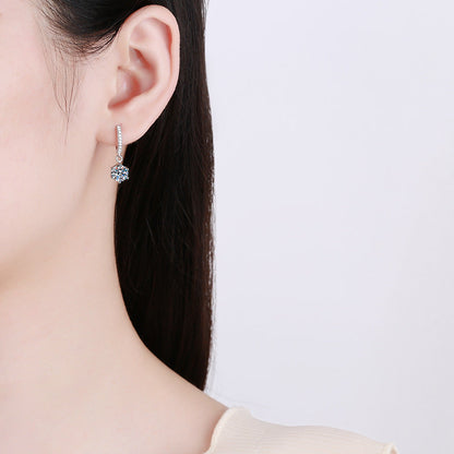 [Azure Tears]CLASSIC 6-PRONG MOISSANITE DROP EARRINGS